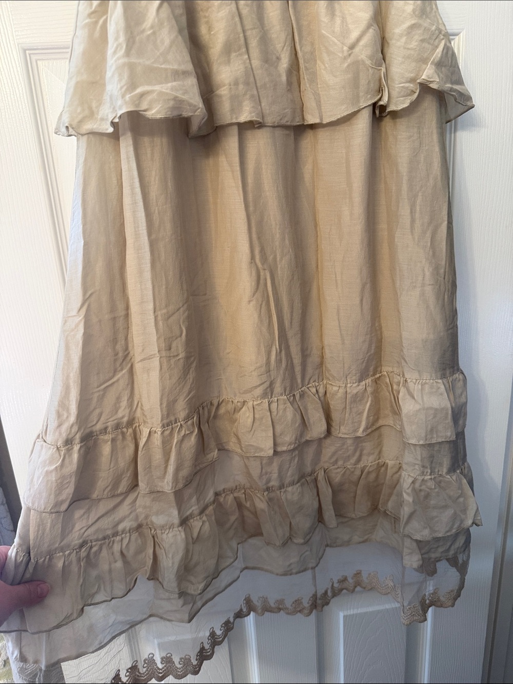 Layered High-Low Ruffle Skirt — Cream - Picture 10 of 10